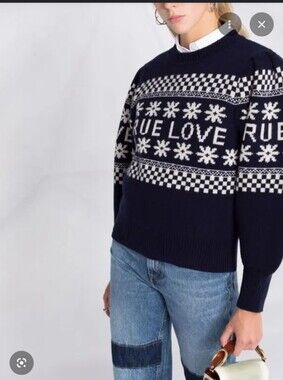 Sandro Luciano True Love Jumper Sweater Puffed Sleeve Wool Blend Size 3